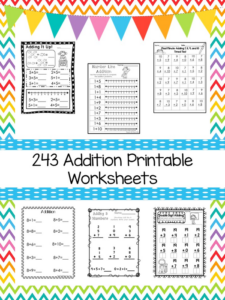 243 addition printable worksheets