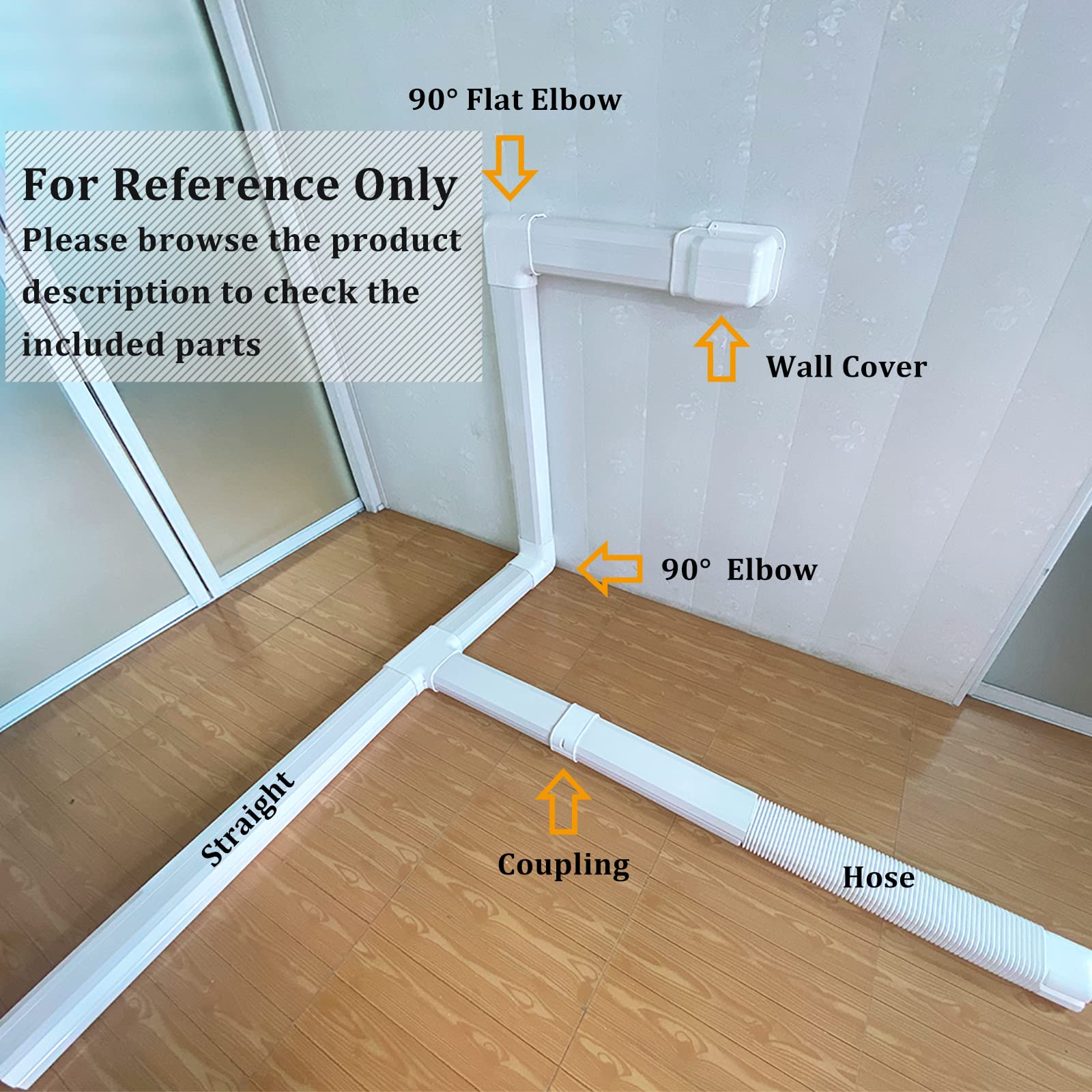 LyPrem 5" 17Ft Air Conditioner Decorative PVC Line Set Cover Kit for Mini Split and Central Air Conditioner & Heat Pump Line Set Cove Kit Decorative Tubing Cover（White）