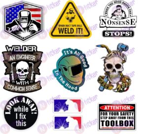 10 pcs set welder hard hat stickers, welding decals for ironworker, construction, laborer, pipefitter, mechanic, toolbox, helmet