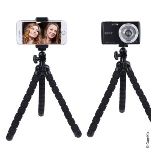 Camkix Flexible Octopus Style Tripod and Bluetooth Remote Control Camera Shutter - Use for Video Calls, Online Meetings, Vlogs, Live Streaming, E-Learning - Take Photos and Videos Wirelessly