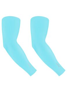 bubblelime uv sun protection cooling arm sleeves for men women upf 50 compression sleeves - blue x-large