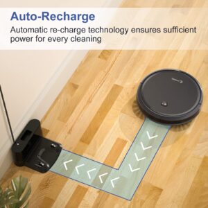 Coredy R400 Robot Vacuum Cleaner, Personalized Customize Robotic Vacuums Skin, 2000Pa Suction, Works with Alexa, Wi-Fi Connected, Auto Boost Intellect, Quiet Self-Charging Vacuum Robot for Pet Hairs