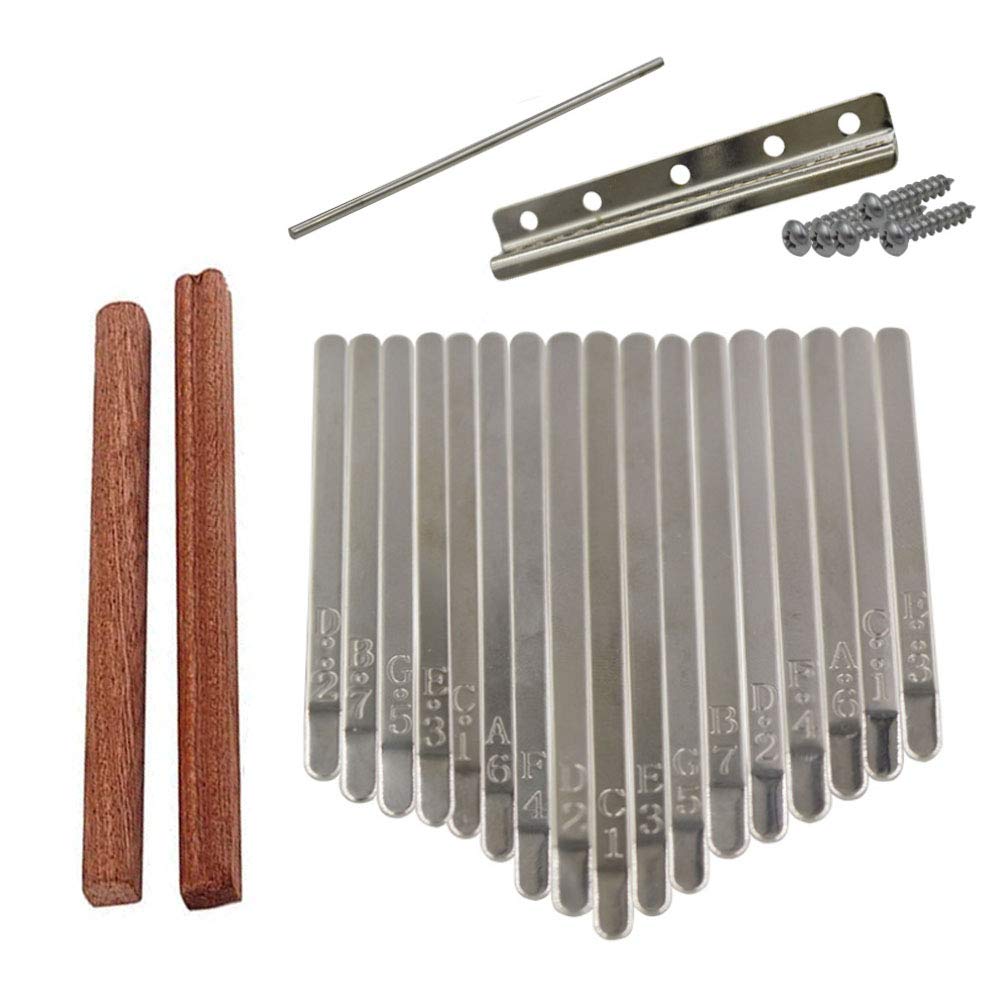 Liyafy Pack of 17 Keys Kalimba DIY Keys Bridge Kit for DIY Kalimba Mbira Thumb Piano Repairing Parts