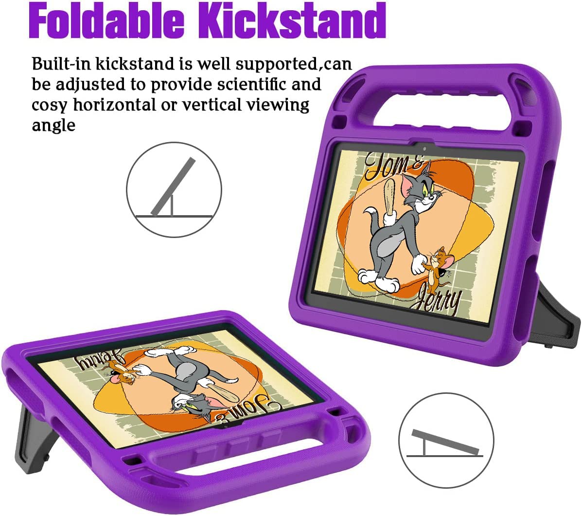 LEDNICEKER Kids Case for H D 8 & Plus 2020 & 2022 - Lightweight Shockproof Handle with Stand Kid-Proof Case for H D 8 inch Tablets (2022/2020 Release) - Purple