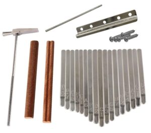 liyafy pack of 17 keys kalimba diy keys bridge kit with tuning hammer for diy kalimba mbira thumb piano repairing parts