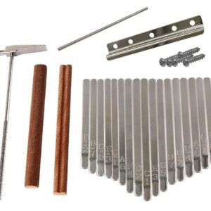 Liyafy Pack of 17 Keys Kalimba DIY Keys Bridge Kit with Tuning Hammer for DIY Kalimba Mbira Thumb Piano Repairing Parts