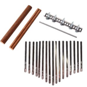 Liyafy Pack of 17 Keys Kalimba DIY Keys Bridge Kit with Tuning Hammer for DIY Kalimba Mbira Thumb Piano Repairing Parts