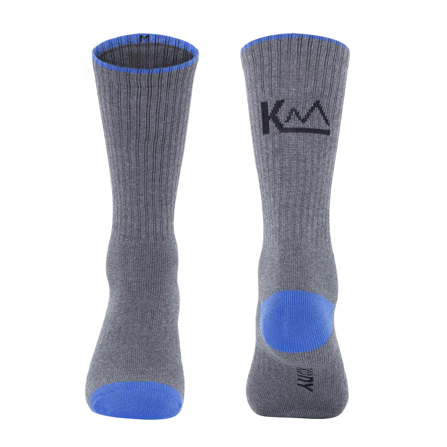 KONY Men's 5 Pairs Thick Cushion Hiking Walking Socks, Wicking Outdoor Sports Crew Socks (Mix-2, Medium(US Shoe Size 8-11))