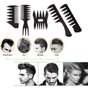 5 Pcs Professional Styling Comb Set, Styling Combs, Wide Tooth Hair Comb, Double Sided Hair Combs, Shaping & Teasing Wet Comb Tools Anti Static Hair Comb for Men Boys