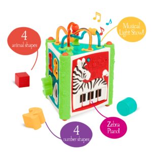 Battat – Activity Cube & Shape Sorter – 8 Shapes & Bead Maze – Music & Lights – Learning Toy For Toddlers, Kids – Jungle Fun! Activity Center – Jungle Fun! Activity Center