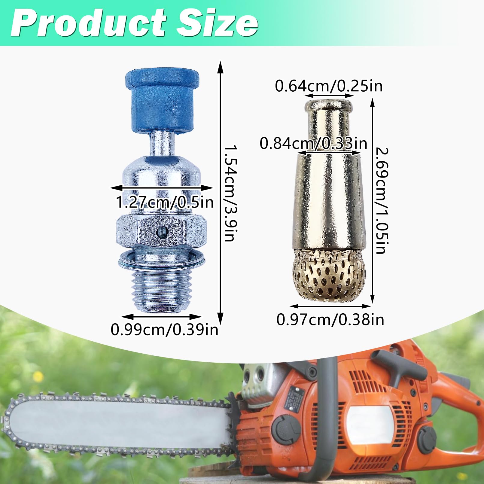 Decompression Valve for Stihl MS260 MS290 MS360 MS381 MS390 MS660 Chainsaw, ADEFOL Decompression Valve + Fuel Filter Replacement Parts Compatible with Husqvarna 362 365 371 372 372XP and More