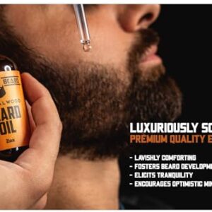 Beard Oil For Men, Beard Growth Oil, Beard Care, Best Beard Oil, All Natural, Sandalwood & Citrus Scent, Mens Gifts (2 Pack Of 2 oz)