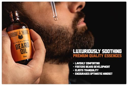 Beard Oil For Men, Beard Growth Oil, Beard Care, Best Beard Oil, All Natural, Sandalwood & Citrus Scent, Mens Gifts (2 Pack Of 2 oz)