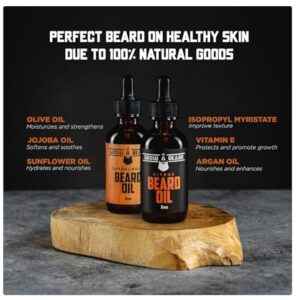 Beard Oil For Men, Beard Growth Oil, Beard Care, Best Beard Oil, All Natural, Sandalwood & Citrus Scent, Mens Gifts (2 Pack Of 2 oz)