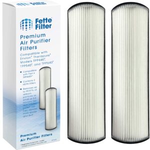 fette filter - tpp440f true hepa h13 replacement filter compatible with therapure envion air purifier models tpp440 tpp540 tpp640 tpp640s - package contains 2 replacement filters.