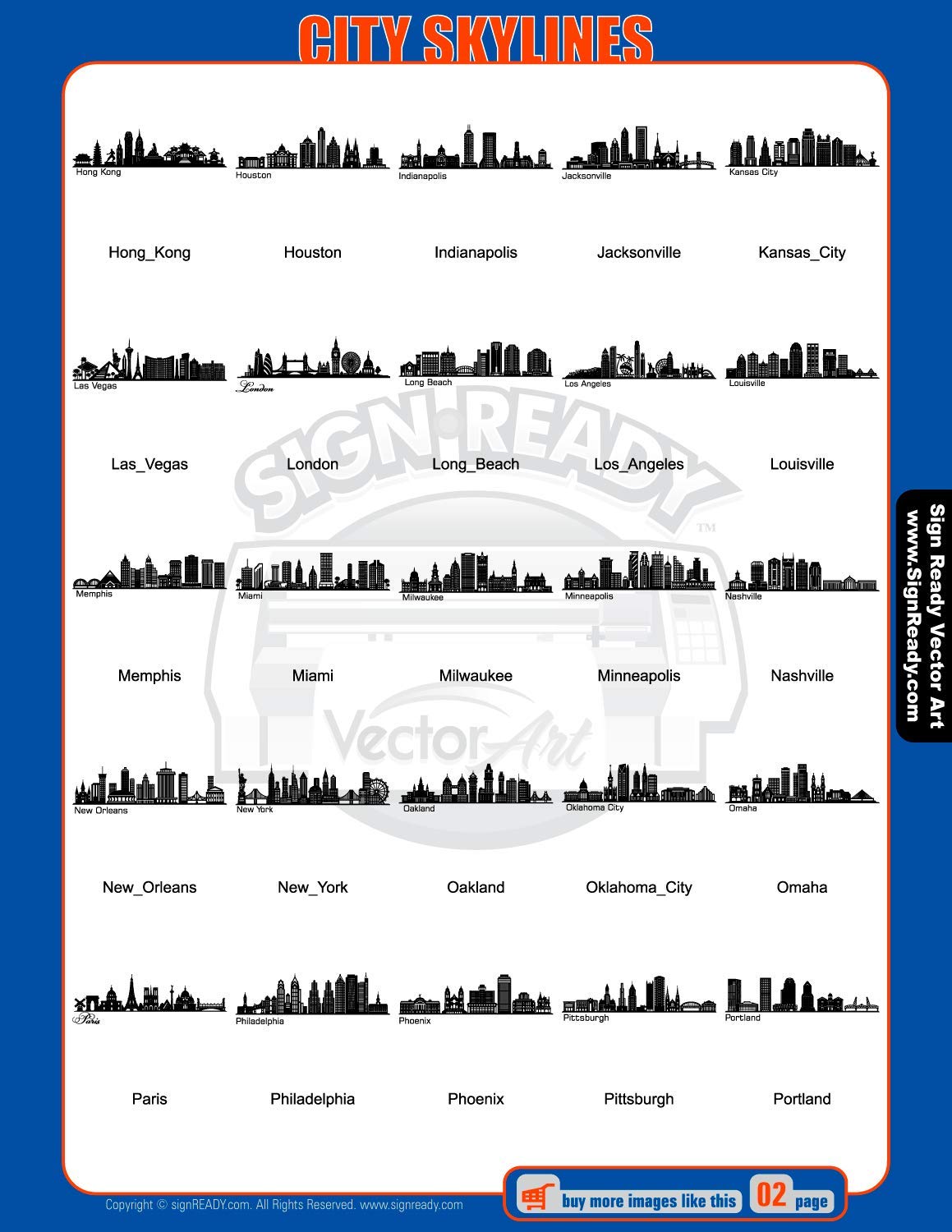 City Skylines-Cityscape Clipart-Vector Clip Art-Vinyl Cutter Plotter Images-T-Shirt Design Graphics CD