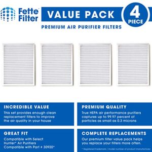 Fette Filter - Replacement HEPAtech Filters Compatible with Hunter 30920 30050 30055 30065 37065 30075 30080 30177 30070 30905 30054 30062 30832 30868 30882 30883 37055 30071- Pack of 4