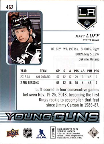 2018-19 Upper Deck NHL Series 2 Young Guns #462 Matt Luff RC Rookie Card Los Angeles Kings Official UD Ser 2 Hockey 18/19 Trading Card