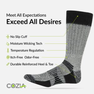 COZIA Merino Wool Socks for Men and Women Warm thermal Boot Hiking Socks 3 Pairs SM