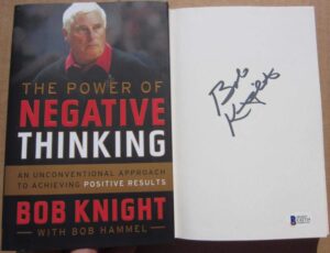 bobby knight iu signed book the power of negative thinking 1st print bas beckett auto