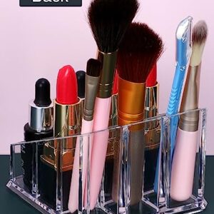 MOSIKER Lipstick Lip Gloss Organizer,Small Clear Acrylic Compact Essential Oil Rollerball Perfume Holder with 9 Slots