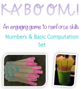 kaboom! numbers and basic computation game set- reinforce basic skills!
