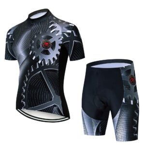 jpojpo men cycling jersey set short sleeve mtb bike clothing team downhill cycling shorts suit