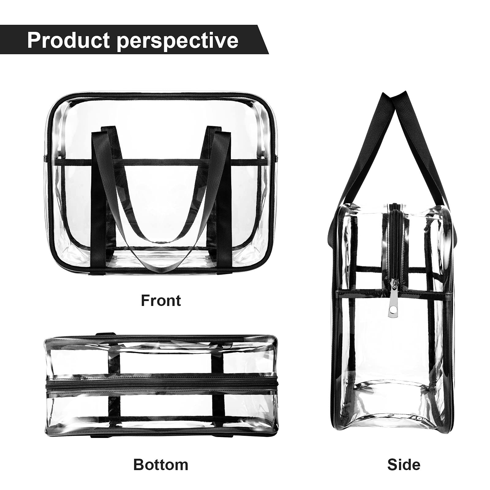 Clear Toiletry Bag Thick Transparent Cosmetic Bag Waterproof Makeup Artist Large Bag Diaper Case Luggage Organizer Storage Easy Clean Large