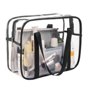 Clear Toiletry Bag Thick Transparent Cosmetic Bag Waterproof Makeup Artist Large Bag Diaper Case Luggage Organizer Storage Easy Clean Large