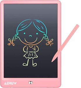 lcd writing tablet colorful 10 inch electronic graphics doodle board ewriter drawing pad with memory lock gift for kids & adults home school office handwriting tablet (pink)