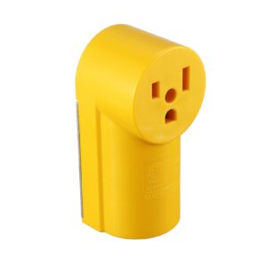 miady nema 6-50r receptacle, 50 amp 125/250 volt, surface mount power outlet, yellow, etl listed