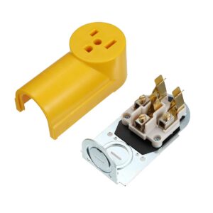 Miady NEMA 6-50R Receptacle, 50 Amp 125/250 Volt, Surface Mount Power Outlet, Yellow, ETL Listed