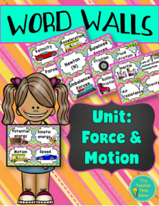 force and motion word wall