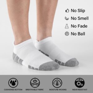 eallco Mens Ankle Socks Low Cut Athletic Cushioned Running Tab Socks 6 Pack