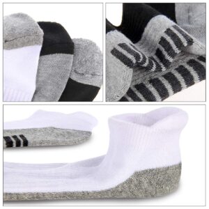 eallco Mens Ankle Socks Low Cut Athletic Cushioned Running Tab Socks 6 Pack