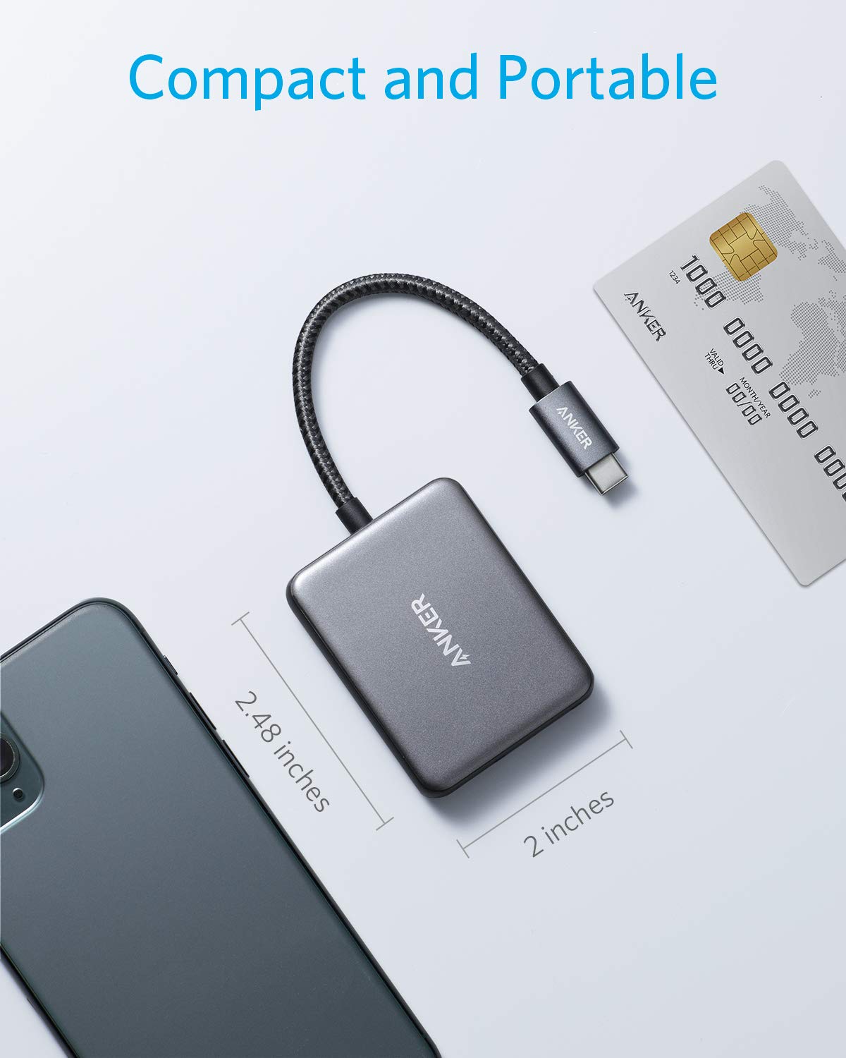 Anker USB C to Dual HDMI Adapter, Compact and Portable USB C Adapter, Supports 4K@60Hz and Dual 4K@30Hz, for MacBook/LenovoYoga/Thinkpad, XPS, and More [macOS only Support SST Mode]