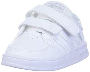 adidas kids breaknet tennis shoe, white/white/white, 5.5 us unisex toddler