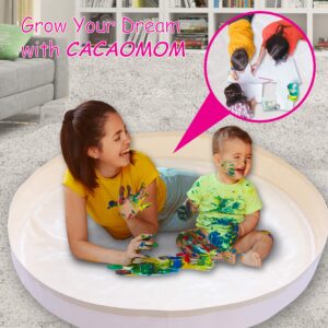 Cacaomom Activity Play Mat for Kids and Toddlers - 60” Diameter, Durable Mats for Floor - with Fun Activity Shapes