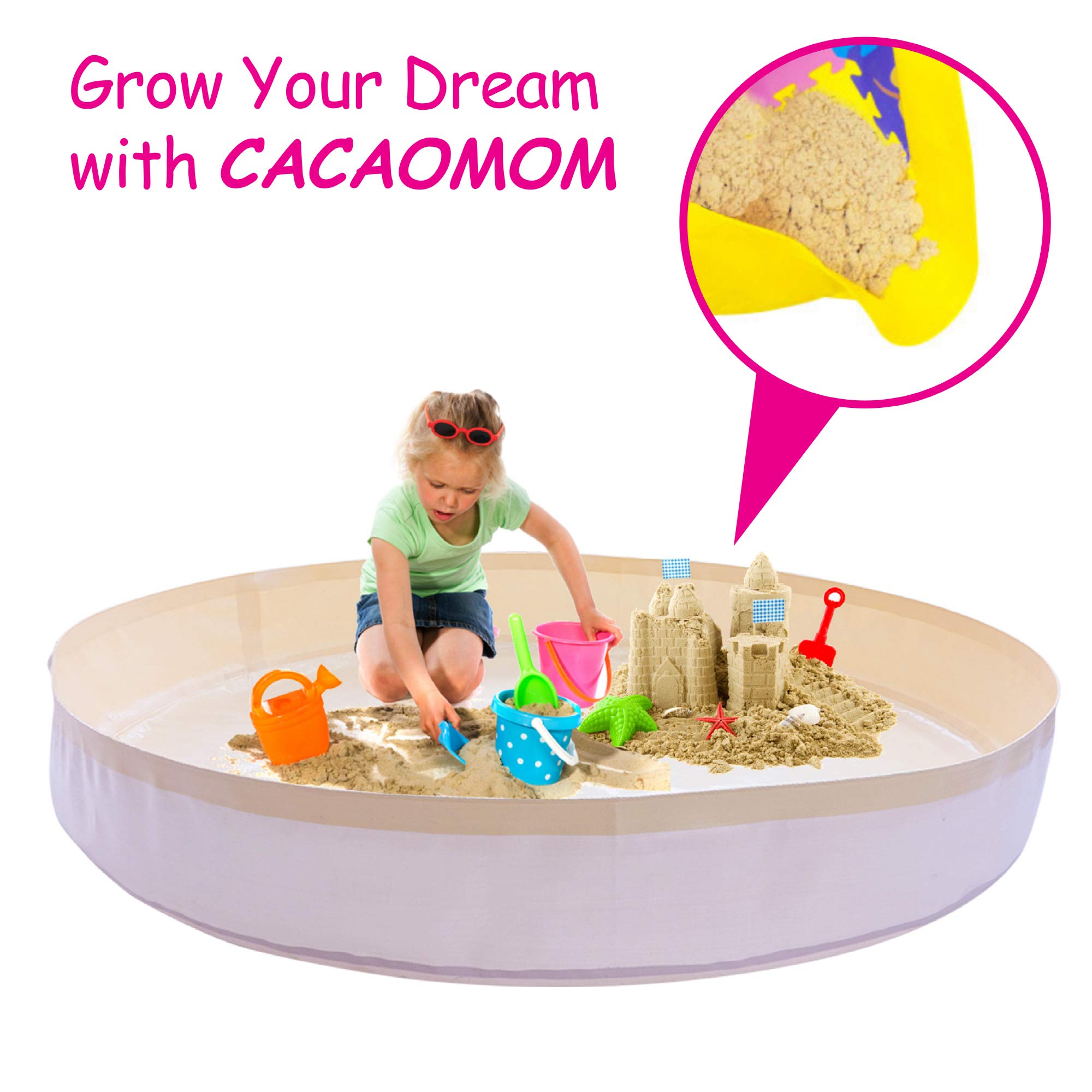 Cacaomom Activity Play Mat for Kids and Toddlers - 60” Diameter, Durable Mats for Floor - with Fun Activity Shapes