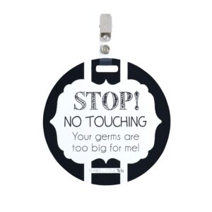 no touching baby car seat sign for newborn car seat or stroller (black & white)
