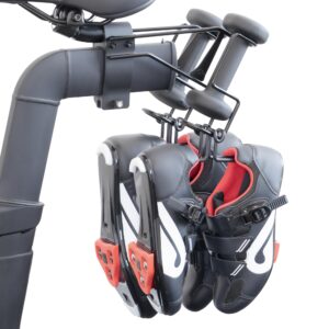 metal shoe rack for peloton bike, does not fit bike+, holds 2 pairs of peloton shoes, space-saving shoe hanger and shoe holder, perfect accessories for the original peloton bike rides (2-pack)
