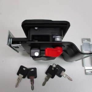 RV Camper Trailer Black Entry Door Handle Latch Keyed Lock w/Deadbolt / 4 Keys