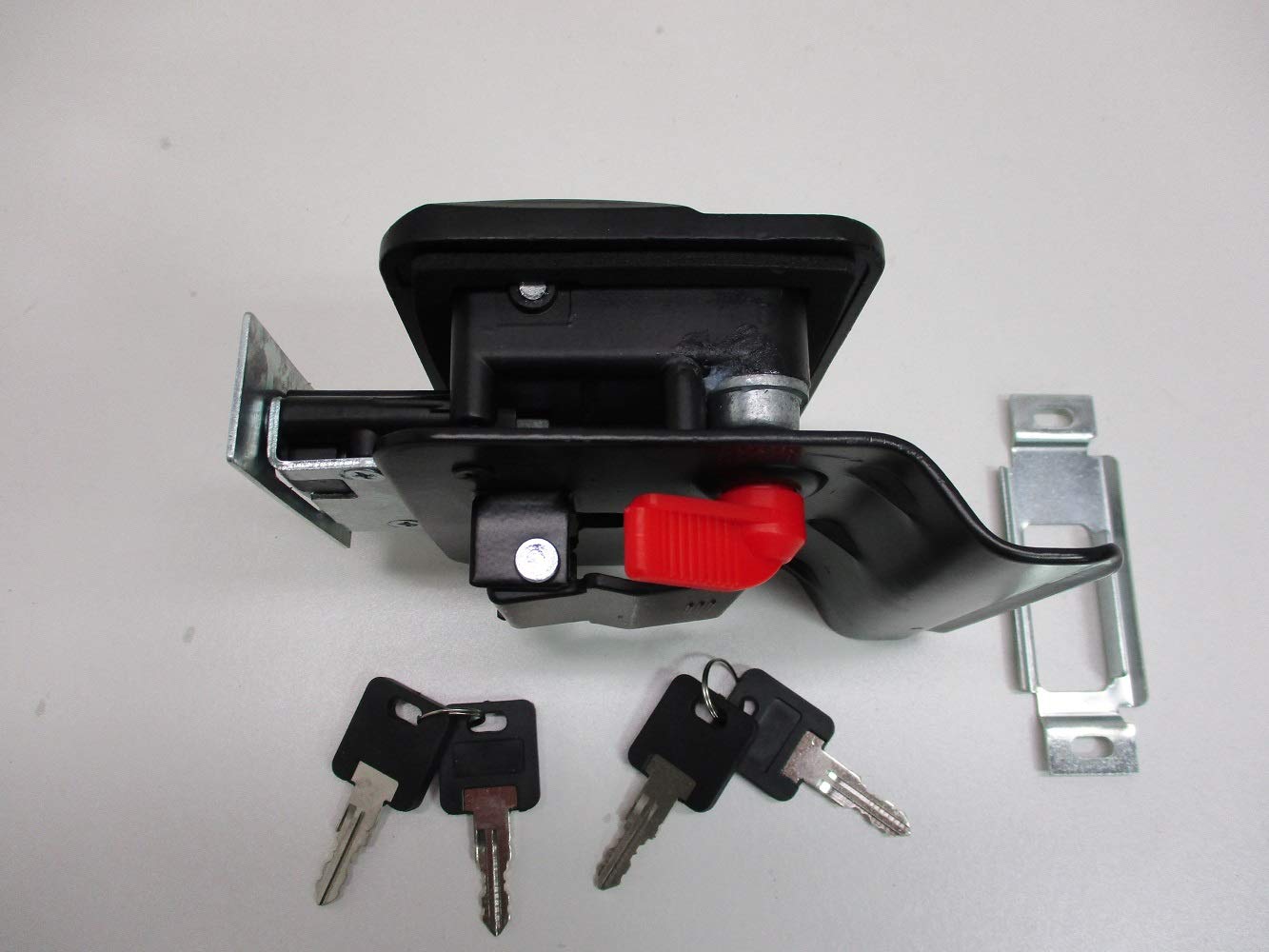 RV Camper Trailer Black Entry Door Handle Latch Keyed Lock w/Deadbolt / 4 Keys