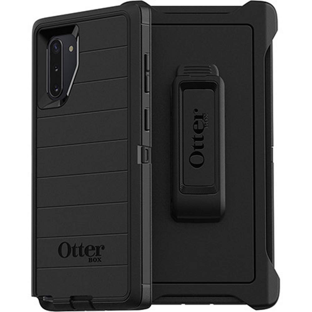 OtterBox Defender Series Rugged Case & Holster for Samsung Galaxy Note10 (Not Plus) OtterArmor Microbial Defense Technology - Retail Packaging - Black