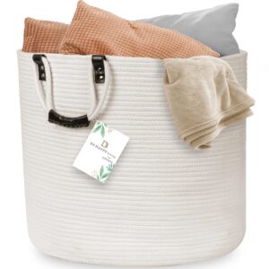 ds happyliving woven laundry basket 18x18 xxl basket wicker blanket basket for throw large wicker baskets for blanket holder living room basket