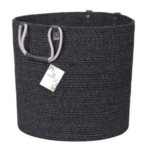 ds happyliving 100% cotton black wicker basket tall woven laundry basket black xxl basket black blanket basket black wicker basket tall modern basket for blankets