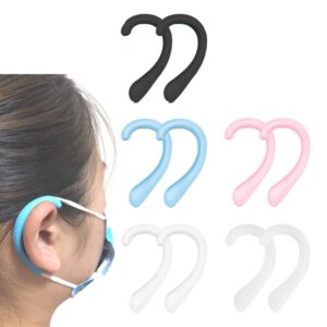 okaicen soft silicone earloop ear protector relieve ear discomfort anti-slip silicone earmuffs(multiple colour,5 pairs)