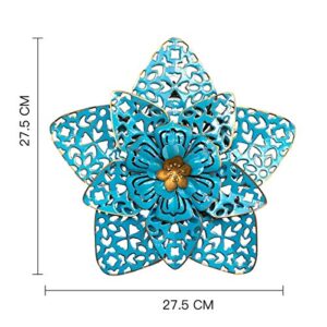 SQshun 11 Inch Large Metal Flower Wall Art Multiple Layer Home Decor for Outdoor Bedroom Living Room Office Garden