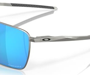 Oakley Men's OO4142 Ejector Rectangular Sunglasses, Satin Chrome/Prizm Sapphire, 58 mm