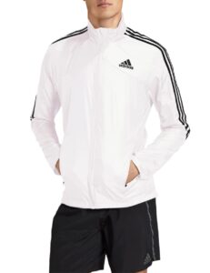 adidas men's marathon jacket 3-stripes, white/black, medium